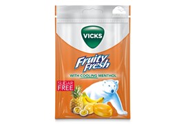 Vicks Fruity fresh sokeriton kurkkupastilli 72g