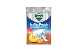 Vicks IceTea Peach sokeriton kurkkupastilli 72g
