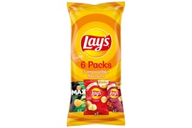 Lay's perunalastulajitelma suolattu, barbecue, ranskankerma sipuli 6 x 27,5g