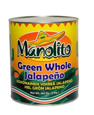Manolito 2,7kg/1,4kg Kokonainen vihreä Jalapeno