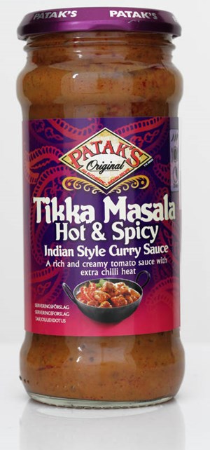 Pataks 350g Tikka Masala Hot and Spicy kastike