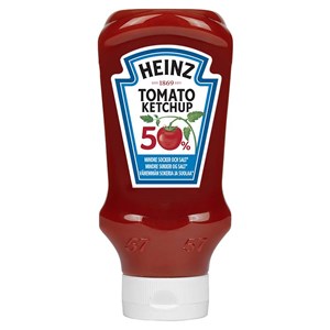 Heinz 500ml/550g Tomato Ketchup 50%vähemmän sokeria ja suolaa, sisältää sokeria ja makeutusainetta