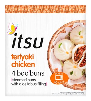 Itsu Teriyaki kana bao sämpylä 4kpl 180g