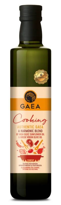 Gaea Cooking auringonkukkaöljyn ja oliiviöljyn seos paistamiseen 500ml