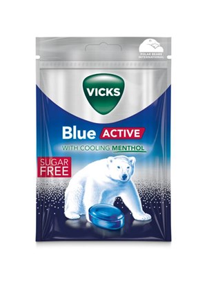 Vicks Blue active sokeriton kurkkupastilli 72g