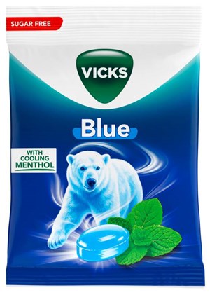 Vicks Blue sokeriton kurkkupastilli 72g