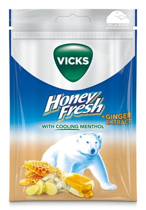 Vicks Honey Fresh Ginger kurkkupastilli 72g